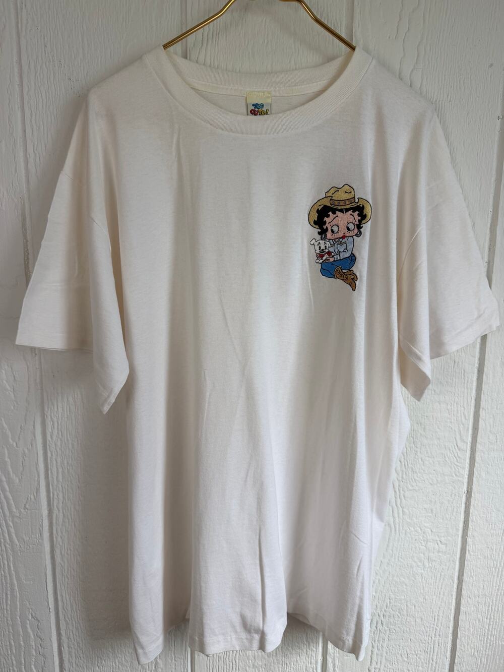 Vintage 90s Betty Boop Embroidered Single Stitch USA Tee, Large